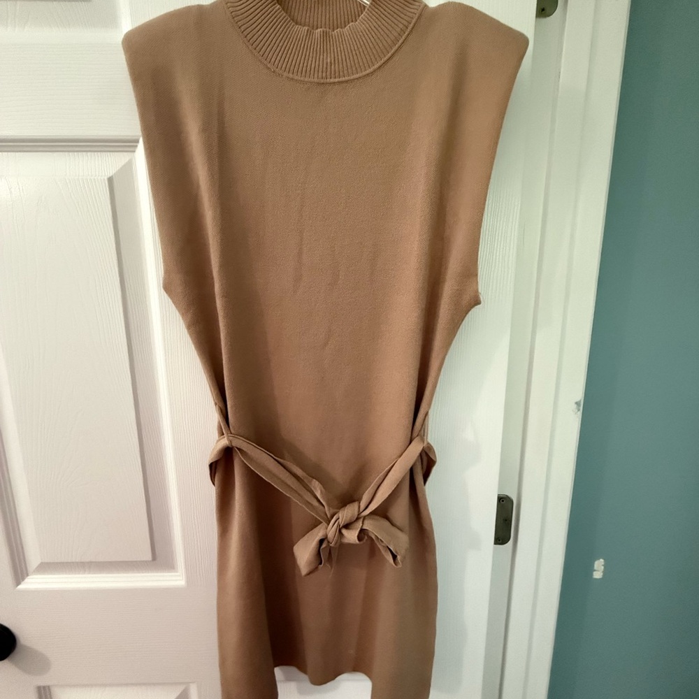 Le Lis Camel Sleeveless Knit Dress